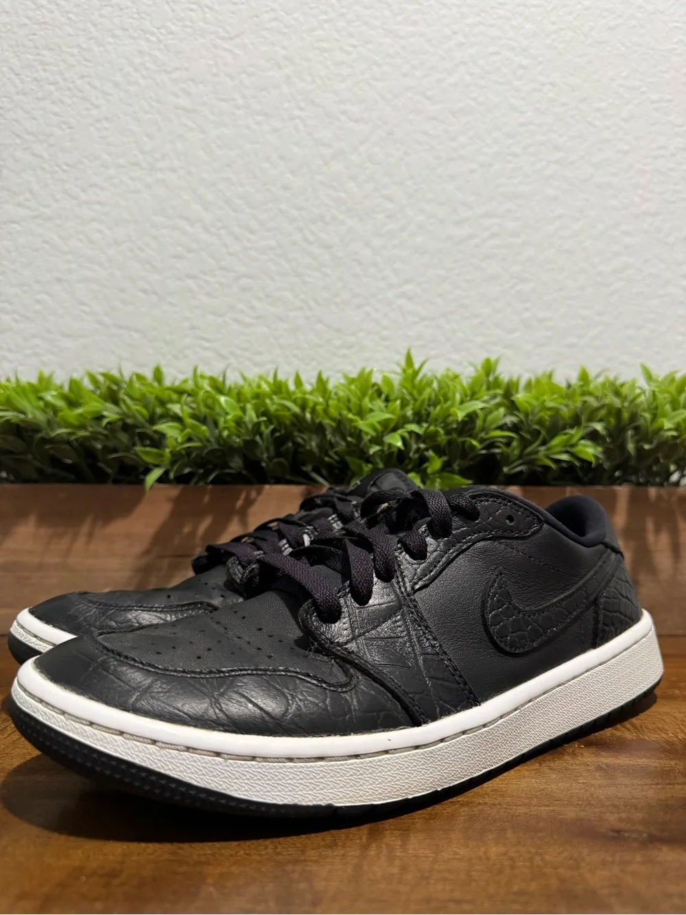 Nike Air Jordan 1 Low G Black Crocodile Golf Shoes DD9315-003 Mens Size 9
